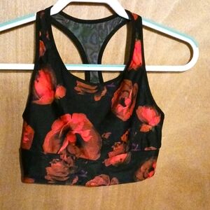 VS Med Sport bra, black/ red roses